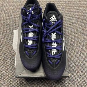 Adidas Men's Black and Purple Football Cleats
